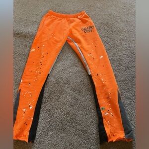 Gallery Dept Flared Sweatpants / Joggers Orange Painted /  Men’s Large